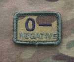 CAMOGROM Blood Type Blutgruppe 0 NEGATIVE ID patch with Velcro