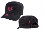 WOMENS VINTAGE BLACK ADJUSTABLE FATIGUE CAP