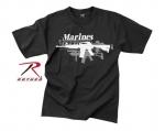 ROTHCO VINTAGE BLACK MARINES 'GUN' T-SHIRT