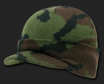 Camouflage Jeep Visor Cap Beanie woodland