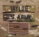 MULTICAM US ARMY OCP Name Set TAYLOR mit US Flagge