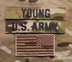 MULTICAM US ARMY OCP Name Set YOUNG mit US Flagge