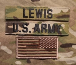 MULTICAM US ARMY OCP Name Set LEWIS mit US Flagge
