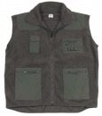 Fleece Weste "Polar" oliv/OD Green mit Schulterbesatz