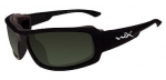 AIRBORNE OUTDOORS CLIMATE CONTROL METALLIC BLACK POLARIZED SMOKE GREEN LENS