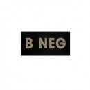 B NEG INFRARED Blood Type PATCH - With Hook Fastener