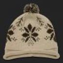 Snowflake Roll Up Beanie Pom Stone