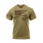 Preview: US Flag / USMC Eagle, Globe & Anchor T Shirt - Coyote Brown