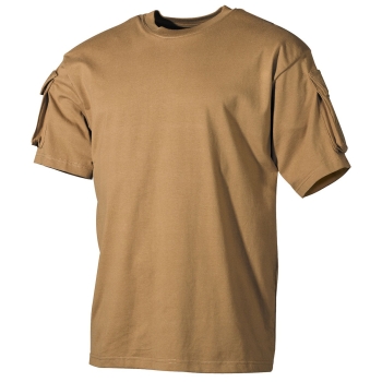 US Tactical Shirt short sleeve mit Ärmeltaschen und Klettfäche coyote