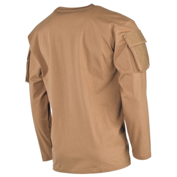 US Tactical Shirt Long sleeve mit Ärmeltaschen und Klettfäche coyote