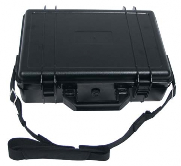 Transport Box Kunststoff wasserdicht 39x29x12 cm schwarz mit Trageriemen
