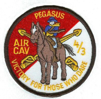 US Army 4/3 PEGASUS AIR CAVALRY "VICTORY FOR THOSE WHO DARE"