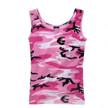 Womens Pink Camo Stretch Tank Top