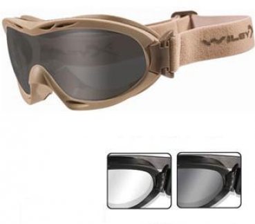 Wiley X NERVE GOGGLE Smoke Clear Brille tan