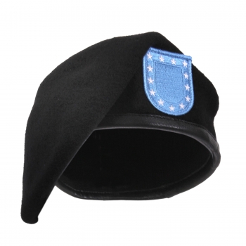 US Army Black Beret with Blue Flash