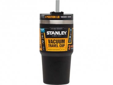 Stanley Vacuum Quencher, 591 ml, 18/8 Edelstahl, beschichtet Kunststoffverschluss, wiederverwendbarer Strohhalm