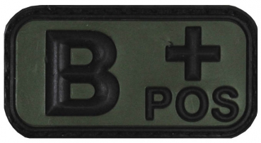 B POS 3D Klettabzeichen schwarz/oliv