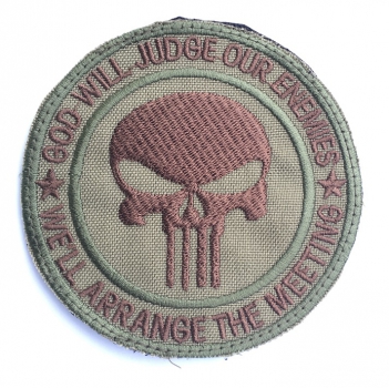 SKULL *GOD WILL JUDGE OUR ENEMIES* WE`LL ARRANGE THE MEETTING Velcro patch