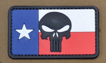 Skull TEXAS Flag PVC Velcro patch
