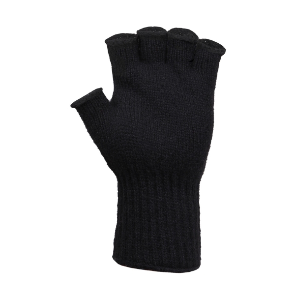 US Army Fingerless Wool Gloves Black