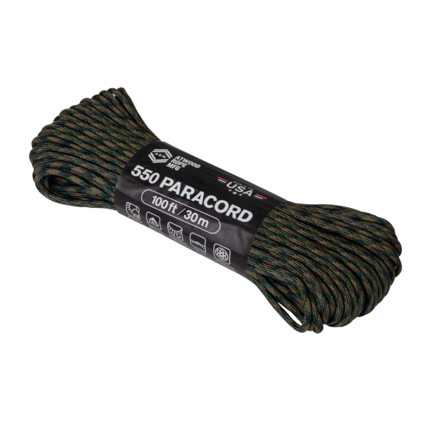 Atwood Rope 550 Paracord 100FT - Woodland Camouflage