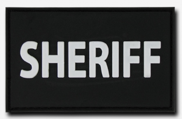 SHERIFF Black PVC Rubber Klettpatch