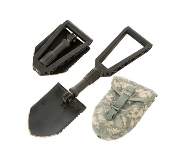 US Army E-Tool Klappspaten Gerber mit UCP Molle Tasche gebr