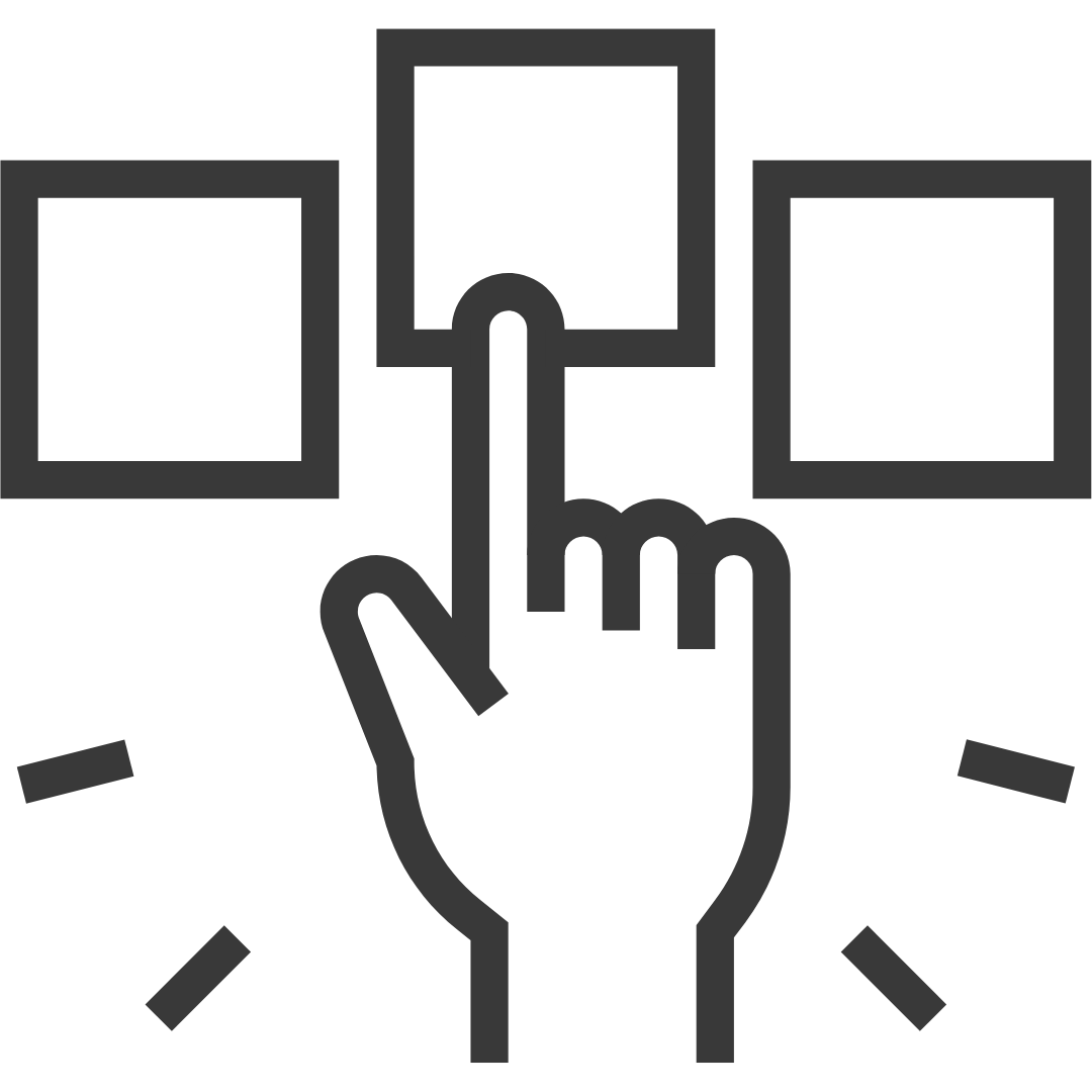 Icons eines Fingers mit 3 verschiedenen Versionen.