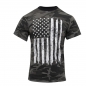 Preview: Distressed US Flag Athletic Fit T-Shirt Black Camo