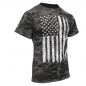 Preview: Distressed US Flag Athletic Fit T-Shirt Black Camo
