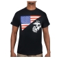 Preview: US Flag / USMC Eagle, Globe, & Anchor T Shirt Black