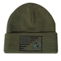 Preview: USMC Eagle Globe and Anchor US Flag Knit Watch Cap Oliv Green