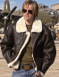 Preview: US B3 LAMMFELL Lederjacke BOMBERJACKE