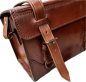 Preview: VINTAGE LEDERTASCHE MIT TRAGEGURT BRAUN