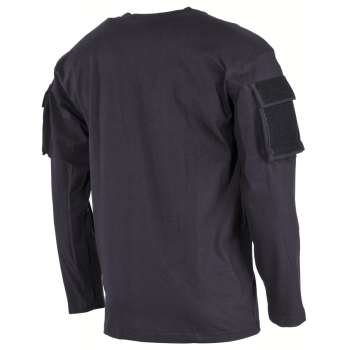 US Tactical Shirt Long sleeve mit Ärmeltaschen und Klettfäche schwarz