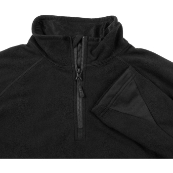 Troyer Shirt Microfleece langarm schwarz 200 g/m²
