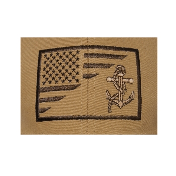 US Navy Anchor / Flag Low Profile Cap Coyote