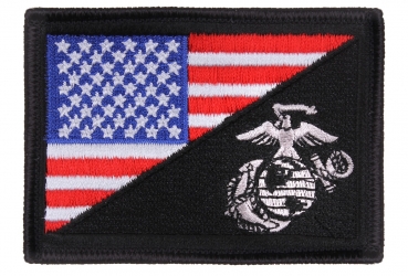 US Flag / USMC Globe and Anchor Morale Klett Patch