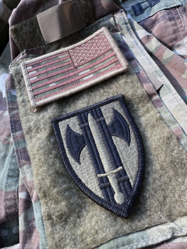 US Army 18th MP BDE Military Police Brigade OCP Multicam Scorpion Klettpatch