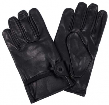 Western Leder Fingerhandschuhe gefüttert schwarz