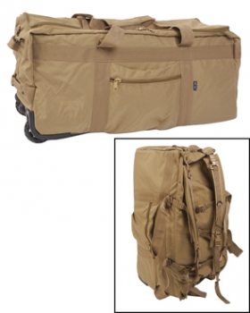 Kampftrageseesack mit Rollen Trolley COYOTE TAN