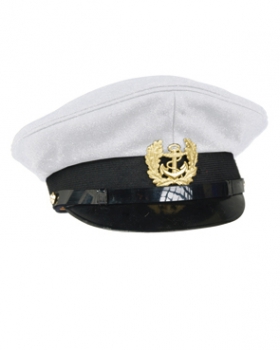 MARINE SCHIRMMÜTZE MIT ABZEICHEN WEISS