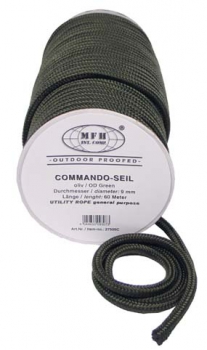 Commando Seil oliv 9 mm x 60 Meter