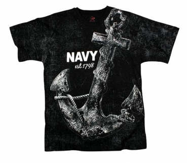 VINTAGE BLACK 'NAVY ANCHOR' TEE