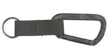 JUMBO 80MM CARABINER WITH WEB STRAP KEY RING WOODLAND