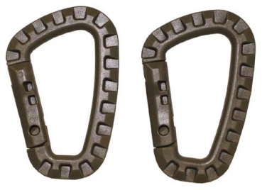 Karabiner Plastik coyote D 7 mm x 8,5 cm 2er Pack