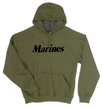 MARINES OLIVE DRAB HOODED PULLOVER SWEATSHIRTS