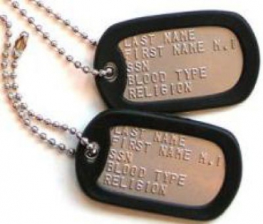 Preview: US MARINES Military ID DOG TAGS Set Erkennungsmarke mit deinen Daten