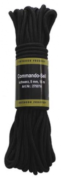 Commando Seil schwarz 5 mm x 15 Meter