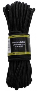 Commando Seil schwarz 9 mm x 15 Meter